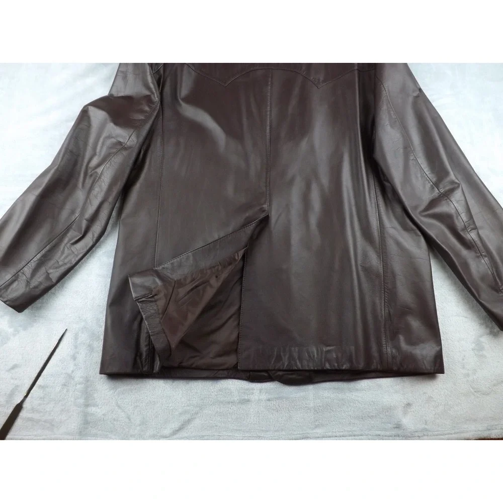 Adler Leather Jacket Vintage‎ Men's Size 46 Dark Brown Lined - Picture 14 of 16